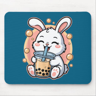 Lustiger Kaninchen-Boba-Tee Bubble Tea Mousepad