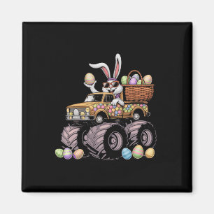 Lustiger Kaninchen-Hase-Monstertruck-Eier-Kinder-O Magnet
