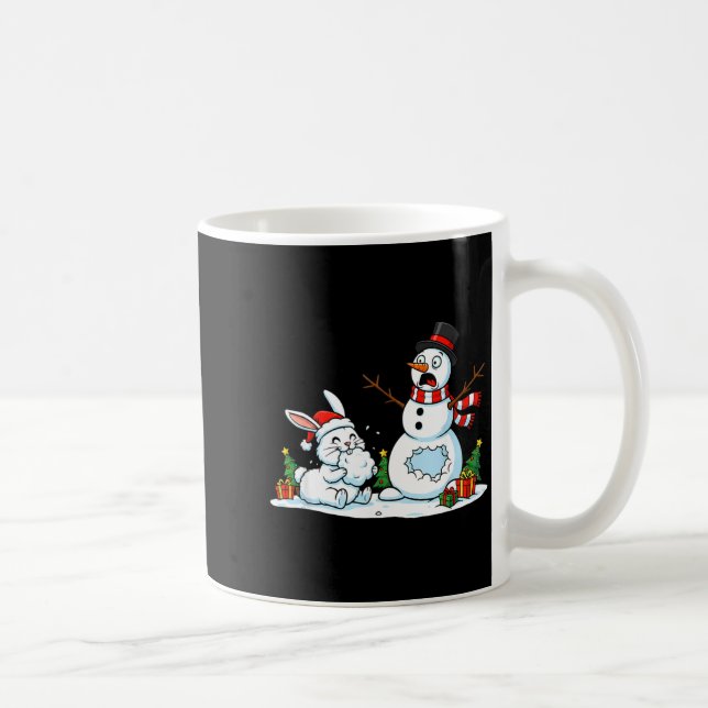 Lustiger Kaninchen-Schneemann-Weihnachts-Hase Dame Kaffeetasse (Rechts)