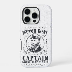 Lustiger Kapitän eines Motorboots, Pontoonbootfahr iPhone 16 Pro Hülle