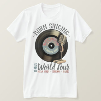 Lustiger Karaoke-König Born Singing Welttournee T-Shirt