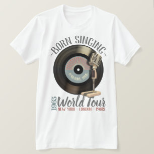 Lustiger Karaoke-König Born Singing World Tour T-Shirt