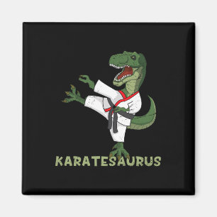 Lustiger Karate Dinosaur Karatesaurus T-rex Grafik Magnet
