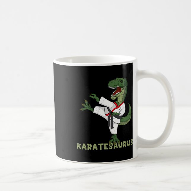 Lustiger Karate-Dinosaurier Karatesaurus T-Rex Gra Kaffeetasse (Rechts)