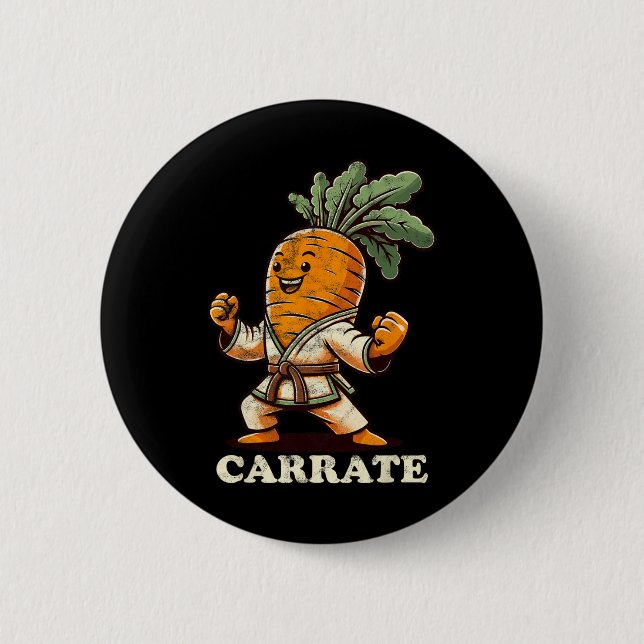 Lustiger Karate-Karotten-Karrate-Karate-Trainer Ka Button (Vorderseite)