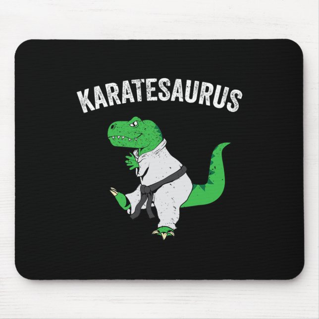 Lustiger Karate T Rex Dinosaur Süßer Dino Kampfspo Mousepad (Vorne)