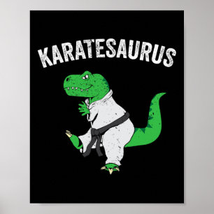 Lustiger Karate T Rex Dinosaur Süßer Dino Kampfspo Poster