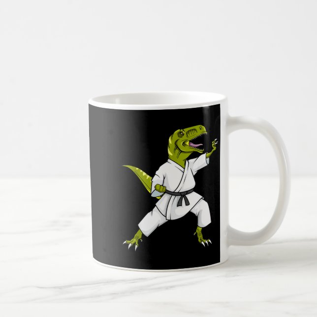 Lustiger Karatesaurus T-Rex Dinosaur Karate Samura Kaffeetasse (Rechts)