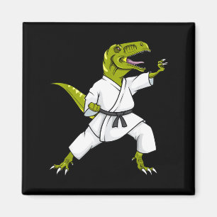 Lustiger Karatesaurus T-Rex Dinosaur Karate Samura Magnet