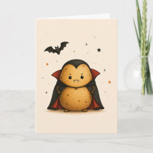 Lustiger Kartoffel Vampir Frohes Halloween Karte