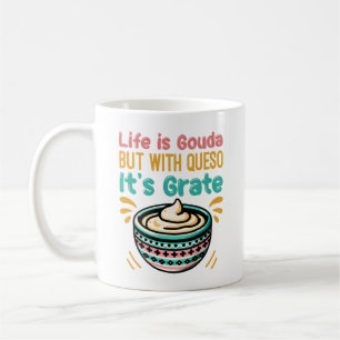 Lustiger Käse Gouda Queso Food Pun Kaffeetasse
