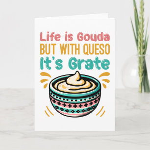 Lustiger Käse Gouda Queso Food Pun Karte