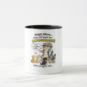 Lustiger Katzen-Angler-Becher Tasse