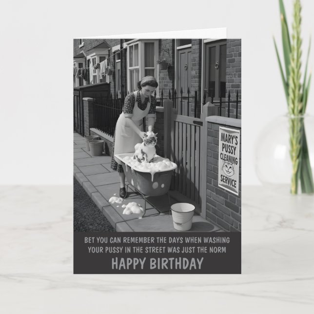 Lustiger Katzen Humor Geburtstag Karte (Vorderseite)