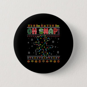 Lustiger Katzen-Oh-Schnapp-hässlicher-Weihnachts-P Button