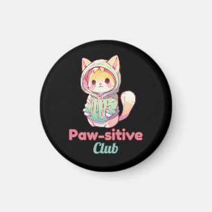 Lustiger Katzen-Paw‑sitive-Club – Süße Katze Hoodi Magnet