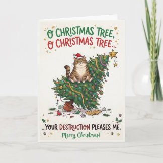 Lustiger Katzen-Weihnachtsbaum – Deine Zerstörung Karte