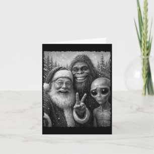 Lustiger Katzen-Weihnachtsmann-Bigfoot-Alien-Chris Karte