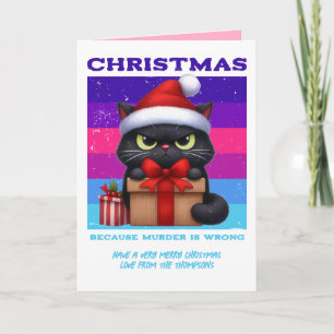 Lustiger Katzen-Weihnachtssturm Retro-Weihnachtsfo Feiertagskarte
