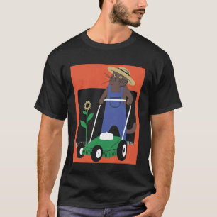 Lustiger Katzenbauer-Vater Rasenmähen Langarmshirt T-Shirt