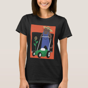 Lustiger Katzenbauer-Vater Rasenmähen T-Shirt