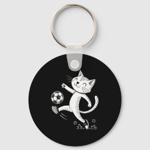 Lustiger Katzenfußball - Katzenliebhaber  Schlüsselanhänger