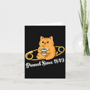Lustiger Katzenkaffee Pin Tag seit 1849 Design Karte