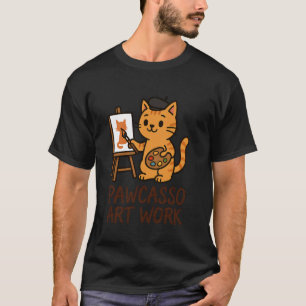 Lustiger Katzenkünstler Zeichner Maler Kunstlehrer T-Shirt
