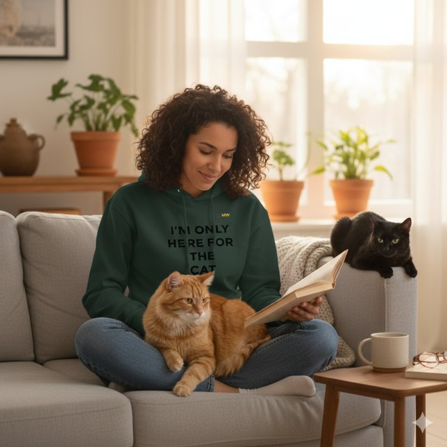 Lustiger Katzenliebhaber Hoodie | "Nur hier für di (Von Creator hochgeladen)