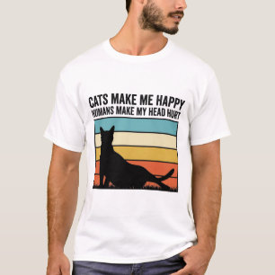 Lustiger Katzenliebhaber Vintage Katzen Machen Mic T-Shirt
