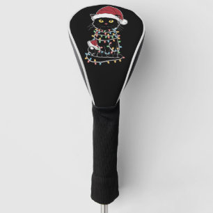 Lustiger Katzenliebhaber Weihnachtsbeleuchtung Golf Headcover