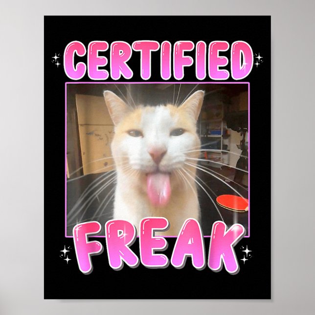 Lustiger Katzenliebhaber Zertifizierter Freak Zeme Poster (Vorne)