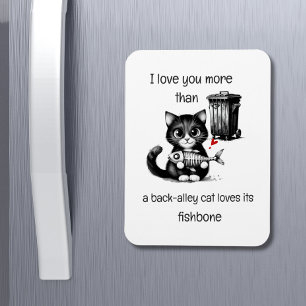 Lustiger Katzenmagnet – Fishbone-Liebeszitat Magnet