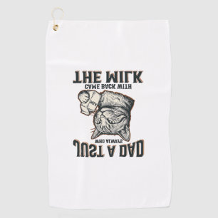 Lustiger Katzenvater kam mit der Milch Vintage-Shi Golfhandtuch