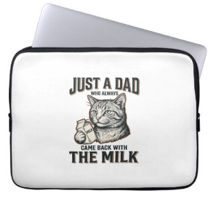 Lustiger Katzenvater kam mit der Milch Vintage-Shi Laptopschutzhülle