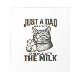 Lustiger Katzenvater kam mit der Milch Vintage-Shi Notizblock