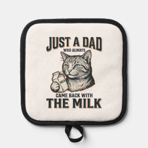 Lustiger Katzenvater kam mit der Milch Vintage-Shi Topflappen
