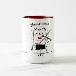 Lustiger Katzenviolinspieler Violinist Musiker Tasse