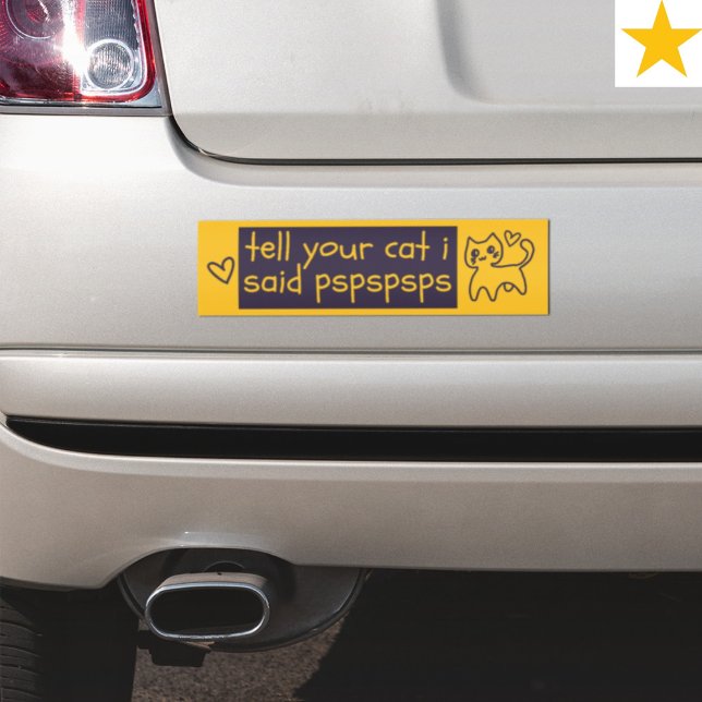 Lustiger Katzenwitz Pspsps Fahrhumor  Autoaufkleber (Von Creator hochgeladen)