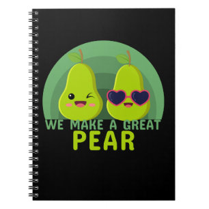 Lustiger Kawaii-Frucht-Wortwitz Notizblock