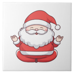 Lustiger Kawaii Nikolaus Yoga Meditation Fliese