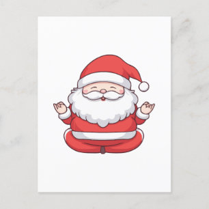 Lustiger Kawaii Nikolaus Yoga Meditation Postkarte