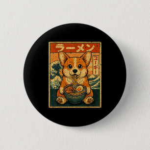 Lustiger Kawaii Ramen Corgi Japanische Nudeln Corg Button