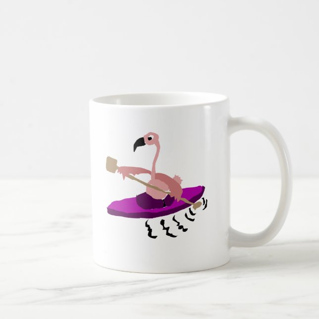 Lustiger Kayaking Flamingo Kaffeetasse (Rechts)