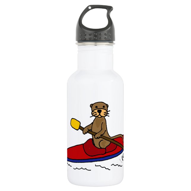 Lustiger Kayaking Otter Trinkflasche (Vorderseite)