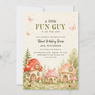Lustiger Kerl Pilz Schmetterling Baby Shower Einladung
