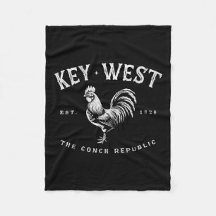 Lustiger Key West Hahn Huhn Sonnenaufgang Angeln S Fleecedecke