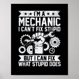 Lustiger Kfz-Mechaniker Ingenieur Männer Frauen Ki Poster
