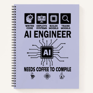 Lustiger KI-Ingenieur Code-Programmierer Entwickle Notizbuch