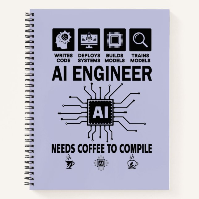 Lustiger KI-Ingenieur Code-Programmierer Entwickle Notizbuch (Vorderseite)